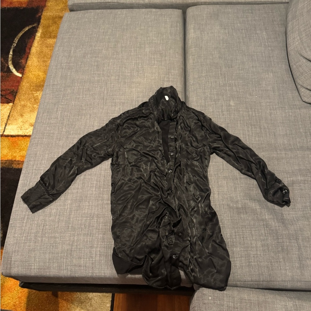 Bershka Black Button Down Shirt Top